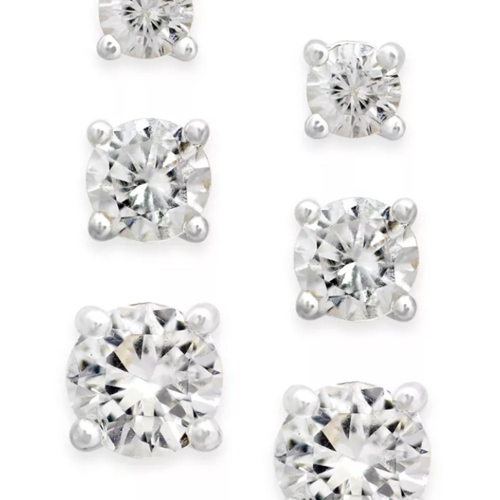 Charter Club Cubic Zirconia Trio Stud Set